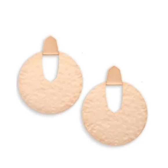 Kendra Scott Diane Rose Gold Hammered Earrings NWOT - Picture 3 of 7